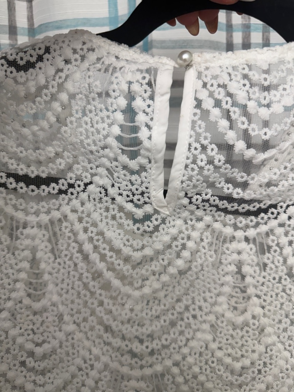 MIU MIU White Sequin Scalloped Crop Top - Picture 5 of 5